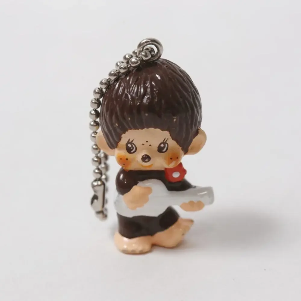 1979 Sekiguchi Monchhichi Guitar Player Keychain Mini Charm ~ 260826-WH 1252